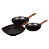 BERLINGERHAUS Sada pánví s mramorovým povrchem 3 ks Ebony Line Rosewood BH-7101