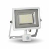 Reflektor LED 30W, 6000K, 2400lm, IP44, 100°, Al-biela, VS-RE, senz., VT-4830PIR (V-TAC)