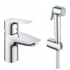 Grohe BauEdge - Umývadlová batéria s bidetovou spŕškou, chróm 23757001