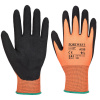 PORTWEST DERMI-GRIP NPR15 A335 / Rukavice máčané v pieskovom nitrile - oranžová/čierna L