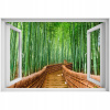 Self -adhézne 3D okno bambusový nálepka Forest 90x60 (Self -adhézne 3D okno bambusový nálepka Forest 90x60)
