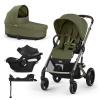 CYBEX Kočík športový Balios S Lux TPE Moss Green Gold + vanička + autosedačka + báza