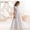 Jednoduché saténové šaty na prvé sväté prijímanie DF-224 Veľkosť: 128
