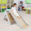Costway Montessori Piklerové trojuholník 4v1 s rampou a šmýkačkou šedý