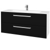 Dreja Umývadlova skrinka GIO SZZ2 120 - N01 Biela lesk / Úchytka T01 / L17 Čierná vysoký lesk