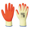 PORTWEST GRIP A109 / Máčené latexové rukavice s úpletom - oranžová L