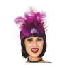 Guirca Dizajnová čelenka s pierkom fuchsia