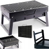 Landgraf gril na drevené uhlie 35 x 27 cm (TURISTICKÝ GRIL NA UHLIE SKLADACÍ PRENOSNÝ KAMPAŇOVÝ KUFOR BBQ 43 cm)