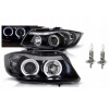 Predné svetlá BMW 3 E90 E91 2005-2008 čierne Sonar predné H7/H1 Angel Eyes LED