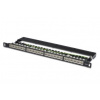 Digitus CAT 6 patch panel, stíněný,24-Port RJ45, s klapkou, 8P8C, LSA, 0.5U, 19 