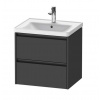 Duravit Ketho.2 Umývadlová skrinka, 55x58x46 cm, 2 zásuvky, grafit mat K25281049490000