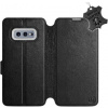 Kryt na mobil Flip púzdro na mobil Samsung Galaxy S10e - Čierne - kožené - Black Leather (5903226814732)