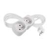 EMOS Predlžovací kábel 2 m / 2 zásuvka / biely / PVC / 1 mm2