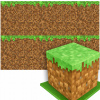 CUKROVÝ VÝTLAČOK OBLÁTOK CUKROVÁ HMOTA PIXELY TRÁVA NA BOK TORTY OKRAJ