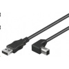PREMIUMCORD Kabel USB 2.0 A-B propojovací 3m - zahnutý B konektor 90° ku2ab3-90