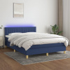 Box spring postel s matrací a LED modrá 140x200 cm textil 3133883