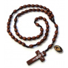 Ruženec s medailónom sv. Charbel, drevo + šnúrka - hnedý