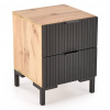 HALMAR Nočný stolík NELA, dub craft/čierna