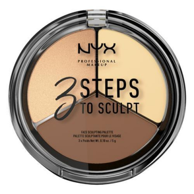 NYX Professional Makeup 3 Steps To Sculpt rozjasňujúca a kontúrovacia pletka 15 g 02 light