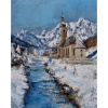 Horská rieka- Akad. maliar Igor Navrotskyi,originálny, ručne maľovaný obraz M (do veľkosti 65x65cm) Viac farieb