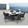 ROJA RIVERSIDE jedálenská ratanová súprava ANTRACIT - kartón - 50 kg - 160 cm - 150 kg - 85 cm - 57 cm - 65 cm - 160 cm - 75 cm - 6x kreslo, 1x jedálenský stôl s otočným stolíkom - 4 (166 × 166 × 13 c