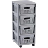 CURVER INFINITY 4x11L Zásuvky 36x69x30cm dierované, sivé 04356-099