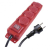 EMOS P14101 Prodlužovací kabel 10 m / 4 zásuvky / s vypínačem / černo-červený / guma-neopren / 1,5 mm2