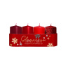 BARTEK Shimmer & Bright sviečky advent 40x70mm, červený mix (4ks), doba horenia 10 hodín