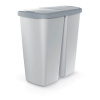 Odpadkový koš COMPACTA Q DUO - objem: 45 l, barva: popelavá se světle šedým víkem