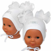 Bavlnená čiapočka na zaväzovanie Baby Nellys s mašličkami Tutu - biela 80-86 (12-18m)