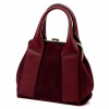 Dámska bordová kabelka z semišovej kože Luka 26-064 26 x 21 x 12 cm