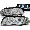 BMW E46 98-01 SEDAN, COMBI - predné chrom svetlá s ANGEL EYES CCFL